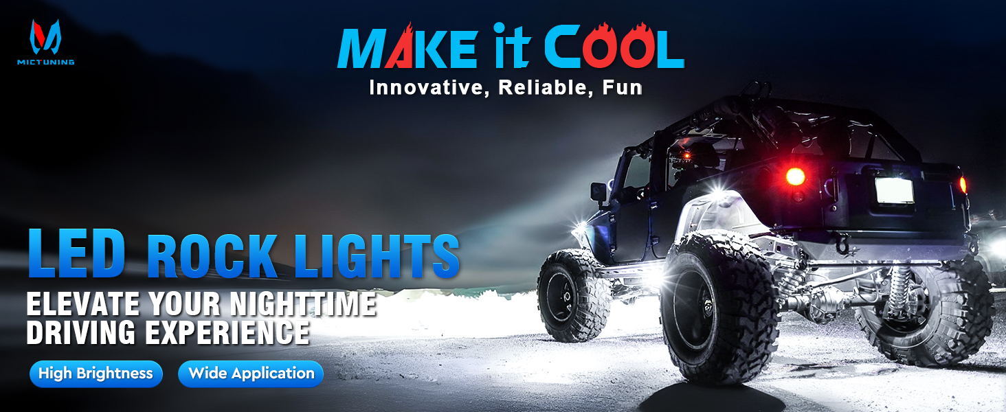 24 Pods Pure White LED Rock Lights Offroad Under Car Truck Underbody Lights Kits