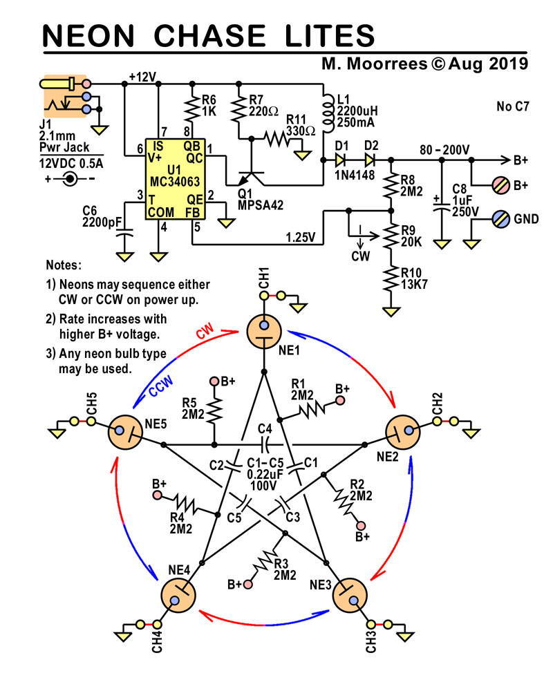 Neon Chase Lite Kit (NE05) - Complete with Neon Bulbs