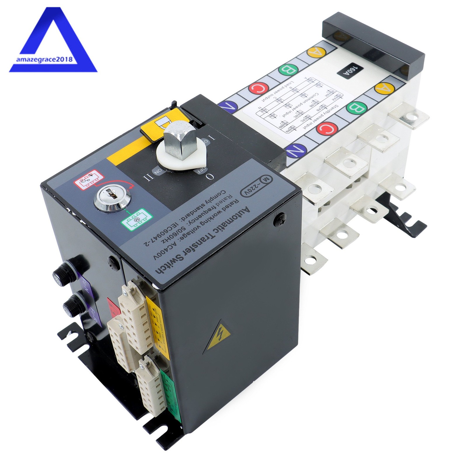1PC Industrial Automatic Transfer Switch 160A 4P 110/220V Grid to AC Generator