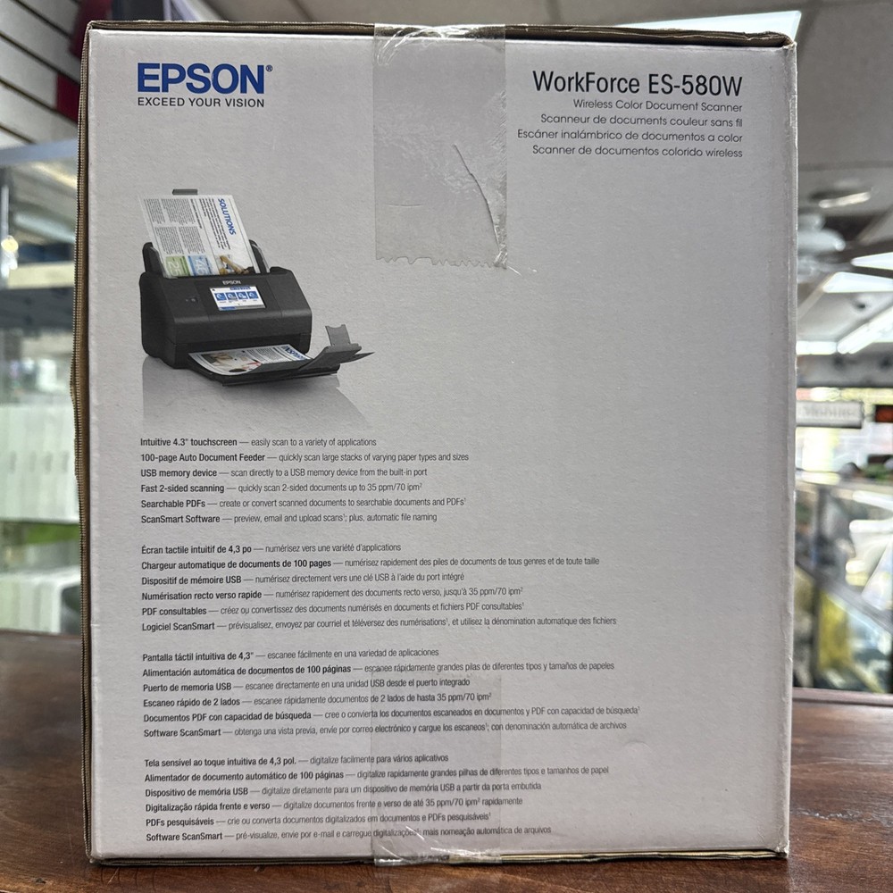 Epson WorkForce ES-580W Wireless Duplex Scanner - Brand NEW