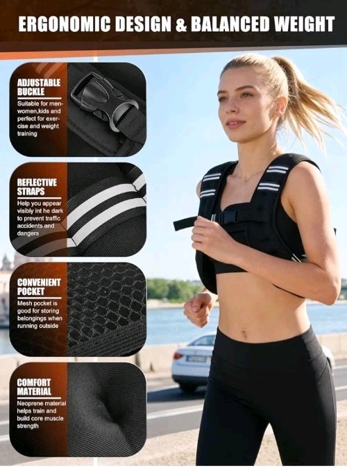 Henkelion Weighted Vest 12 lbs Weight Vest for Men Women Kids Weights Included