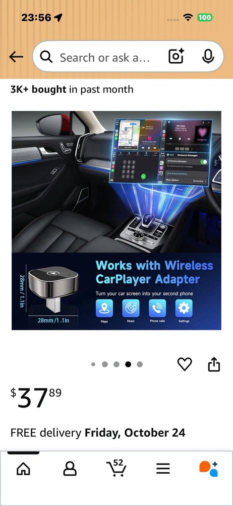 2026 Wireless Apple CarPlay/Android Auto Adapter Plug and Play
