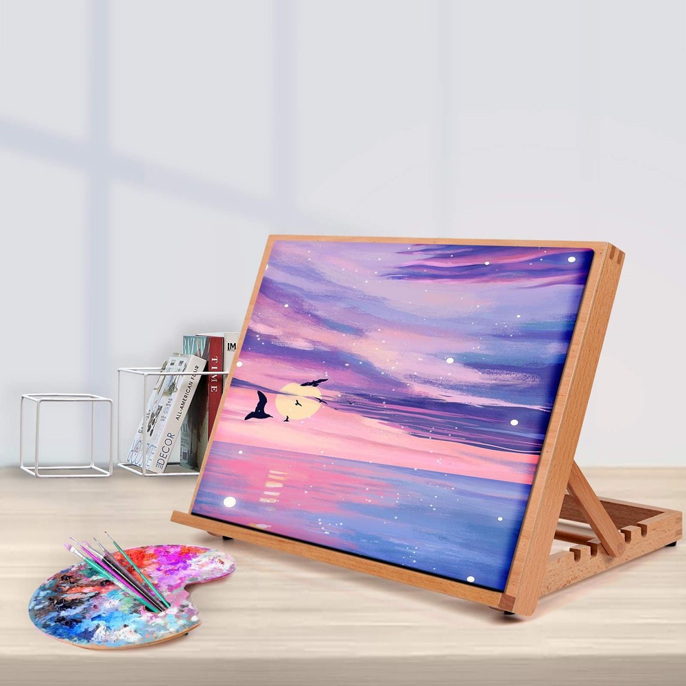 Falling in Art 5-Position Wood Drafting Table Easel Drawing and Sketching Boa...
