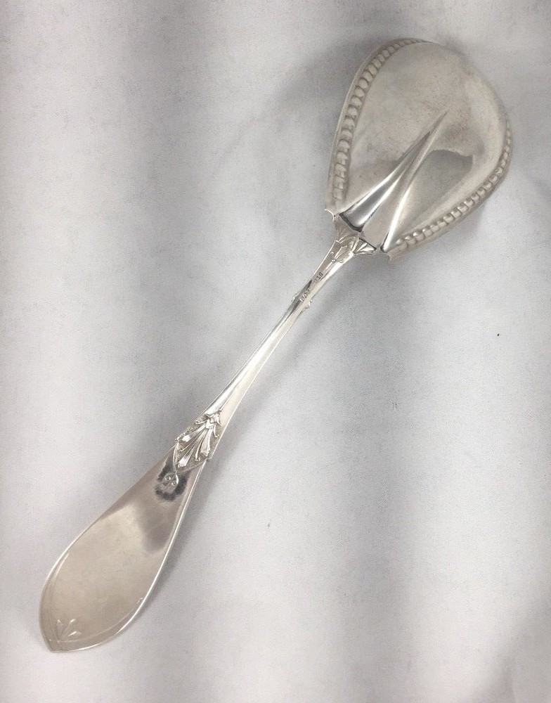 Great Sterling Brite Cut Serving Spoon-9" Mono HG