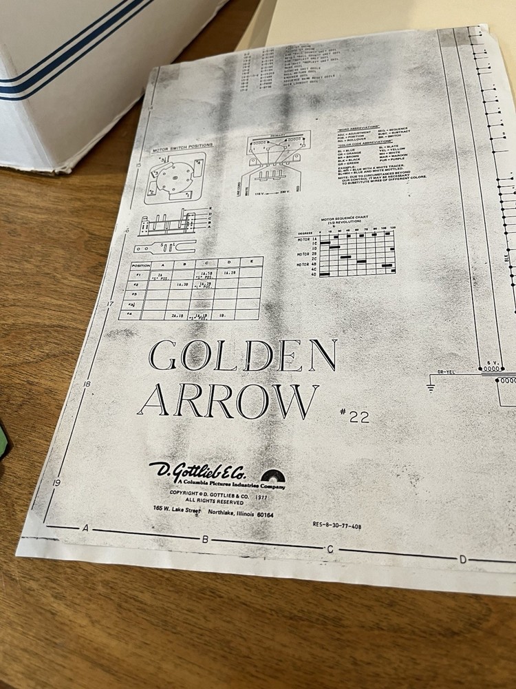 Golden Arrow Pinball Schematic