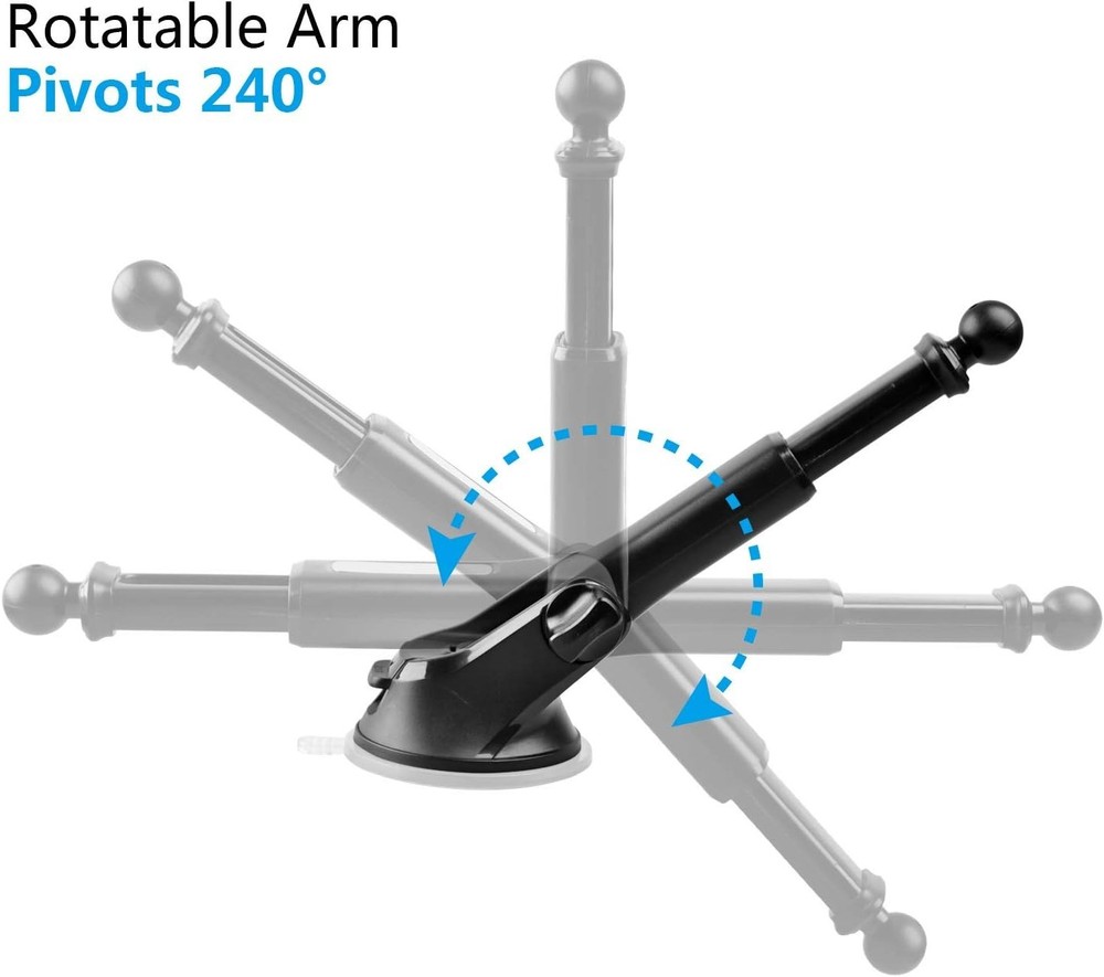 GPS Suction Cup Mount for Garmin [Quick Extension Arm], Replacement GPS Dash ...