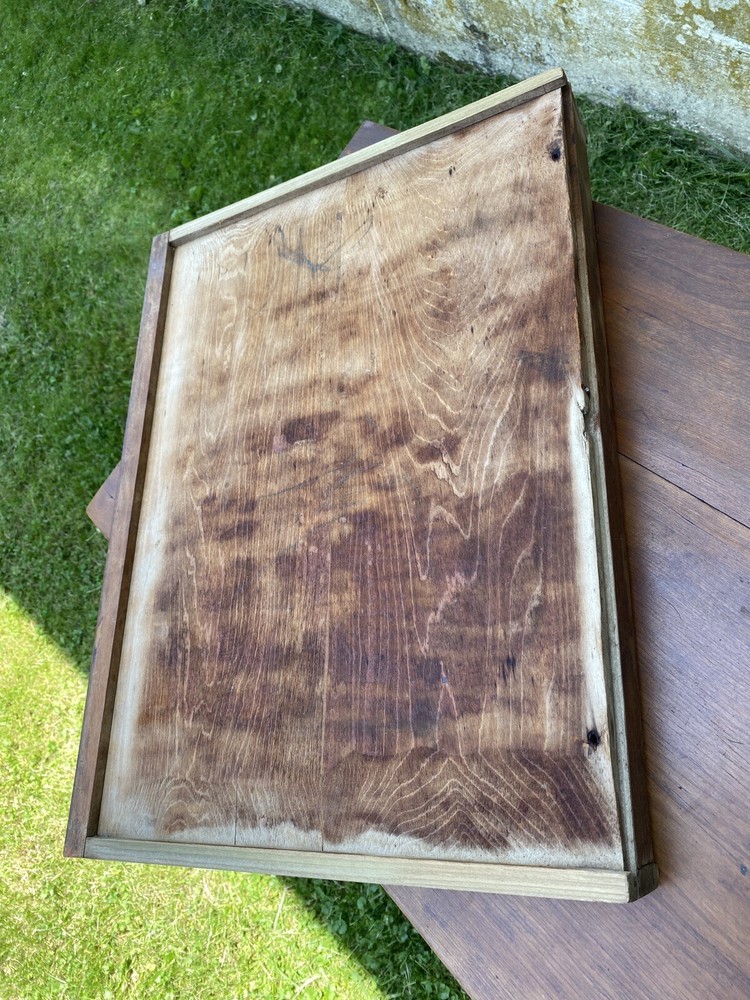 Antique Solid Maple Farmhouse Table with Drawer, Turned Legs, Rustic Desk