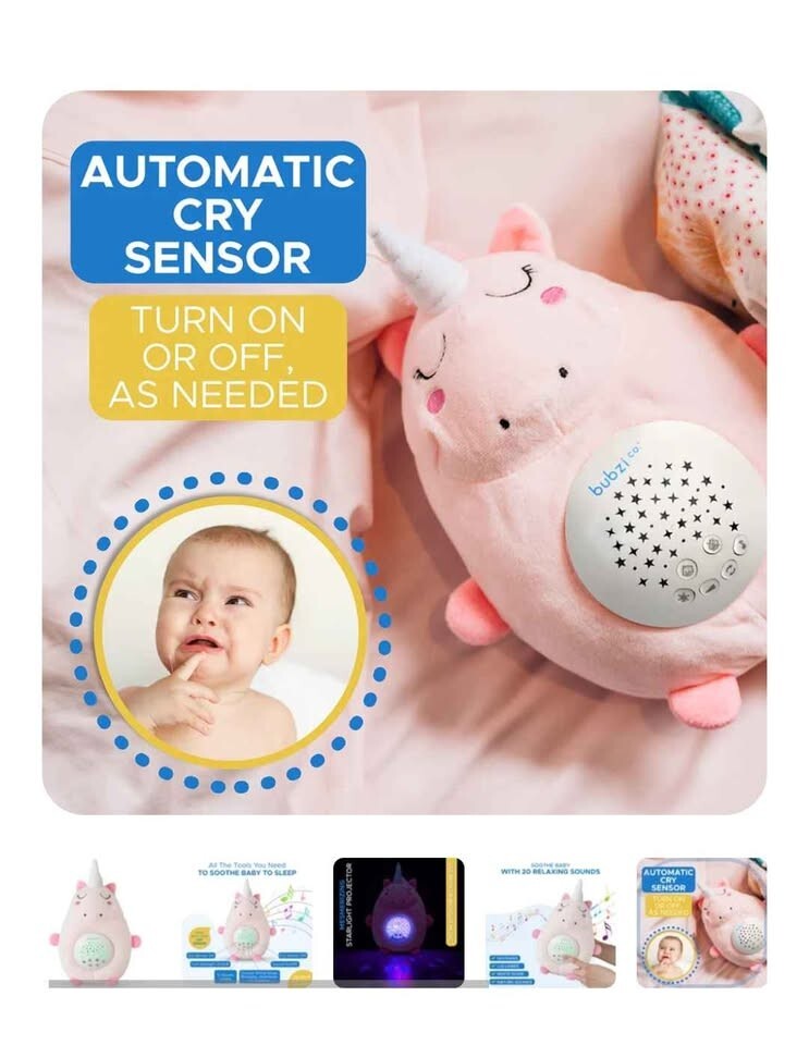 Unicorn Baby Sound Machine Night Light Projector