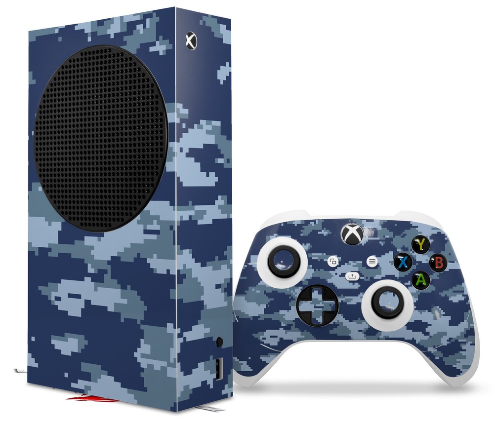 Skin Wrap for XBOX Series S Console Controller Digital Camo Navy