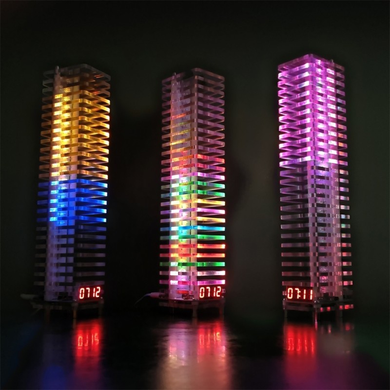 Auditory Spectrum Tower Set Voice Controlled 7 Color Display LED Leveling