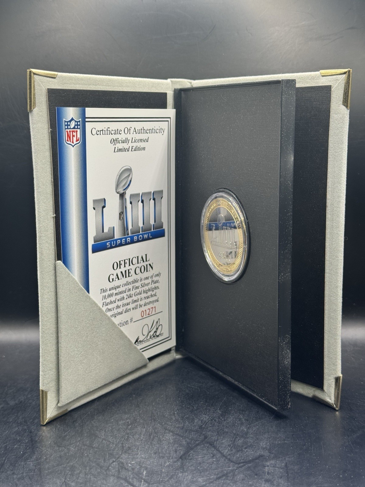 Highland Mint Official Flip Coin NE Patriots vs LA RAMS Super Bowl LIII 2019