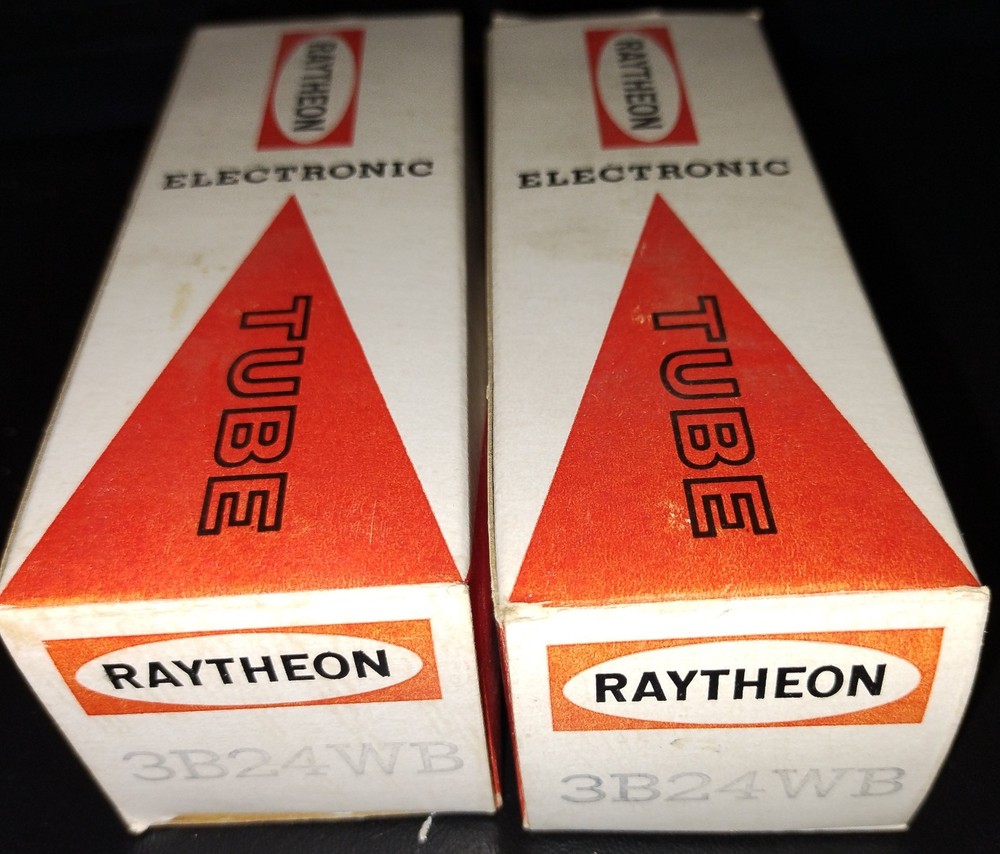3B24WB tubes high voltage rectifier NOS 2 pcs Raytheon tested