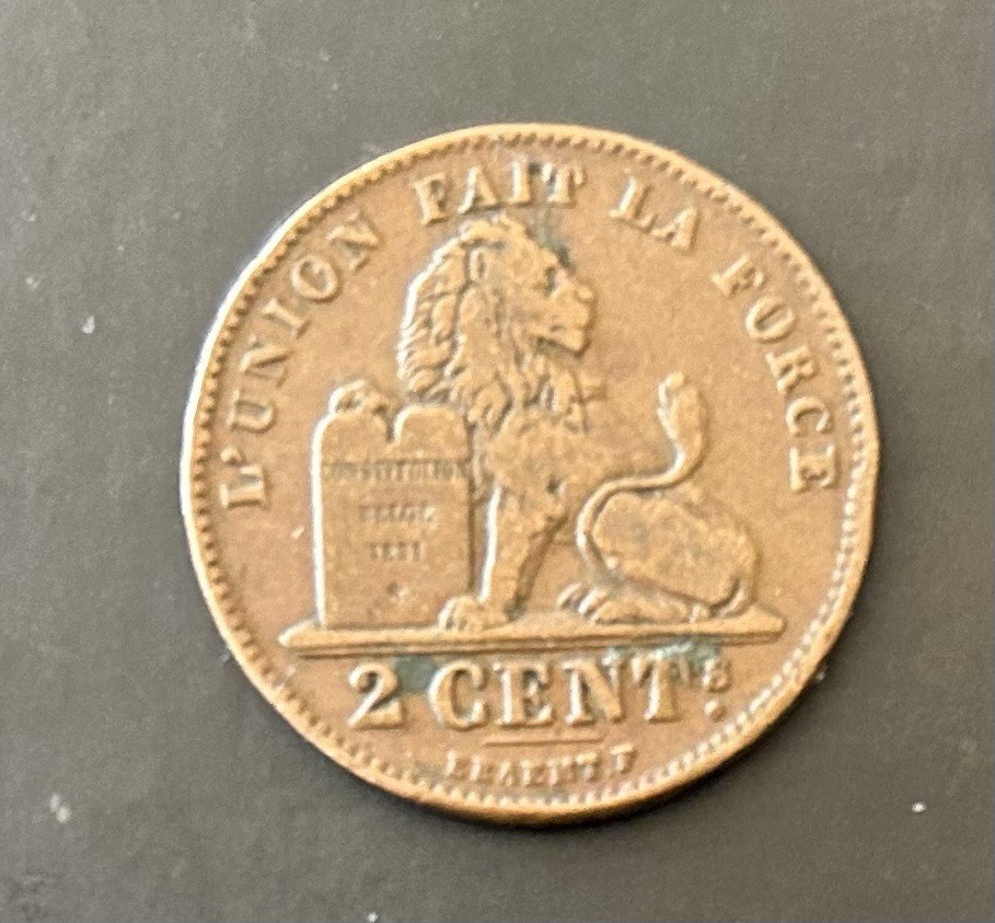 1902 2 Cents Belgium
