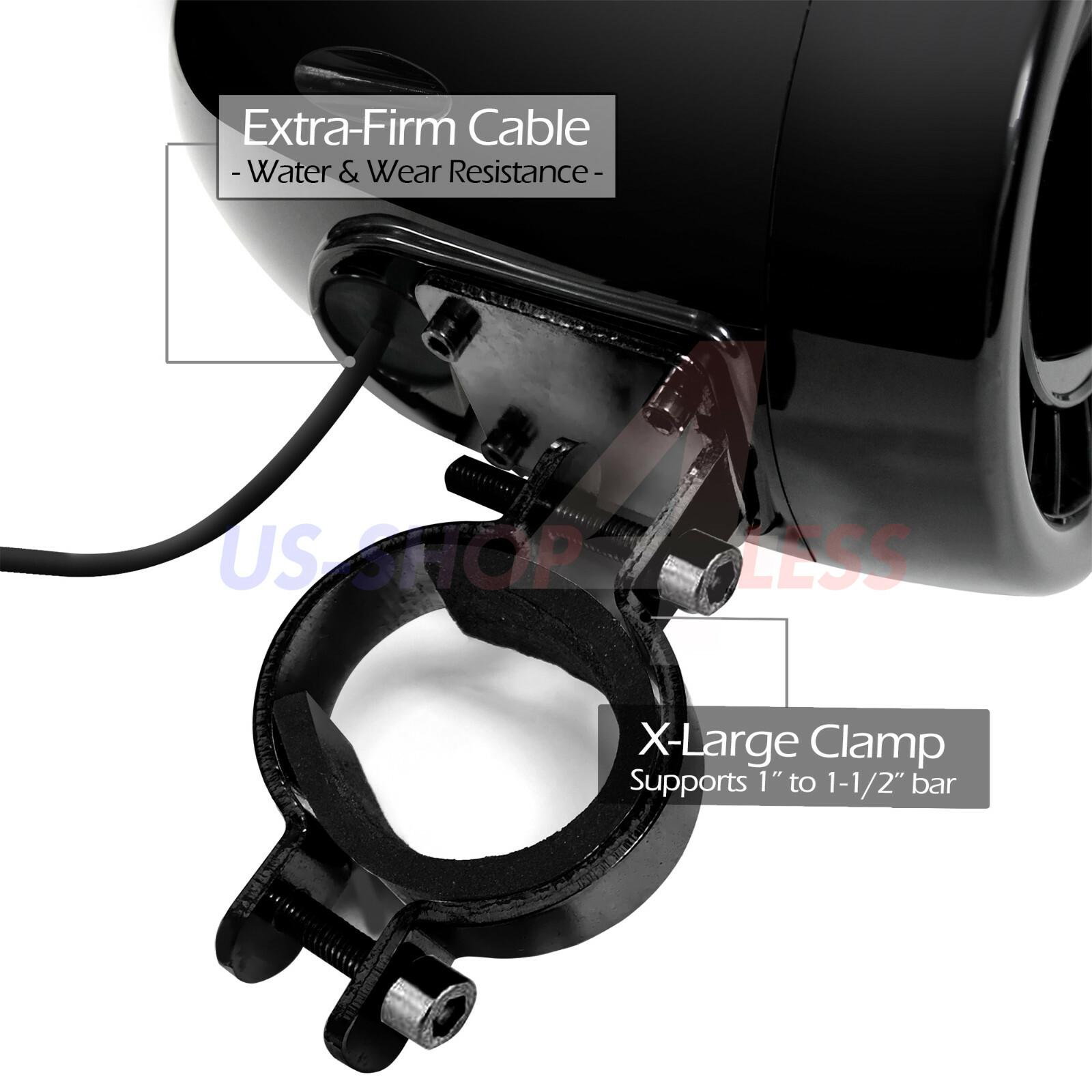 Bluetooth Amp ATV Waterproof Motorcycle Stereo Speaker Audio Music Radio System