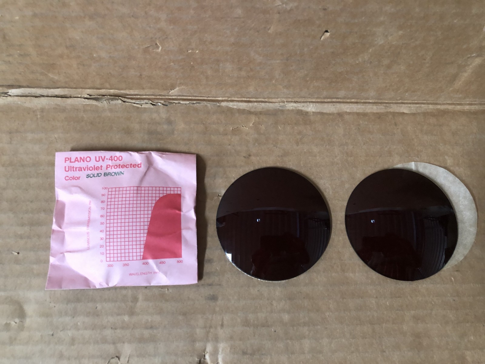 Sunglasses Lenses UV400 Plano Base Ultraviolet Protected Solid Brown