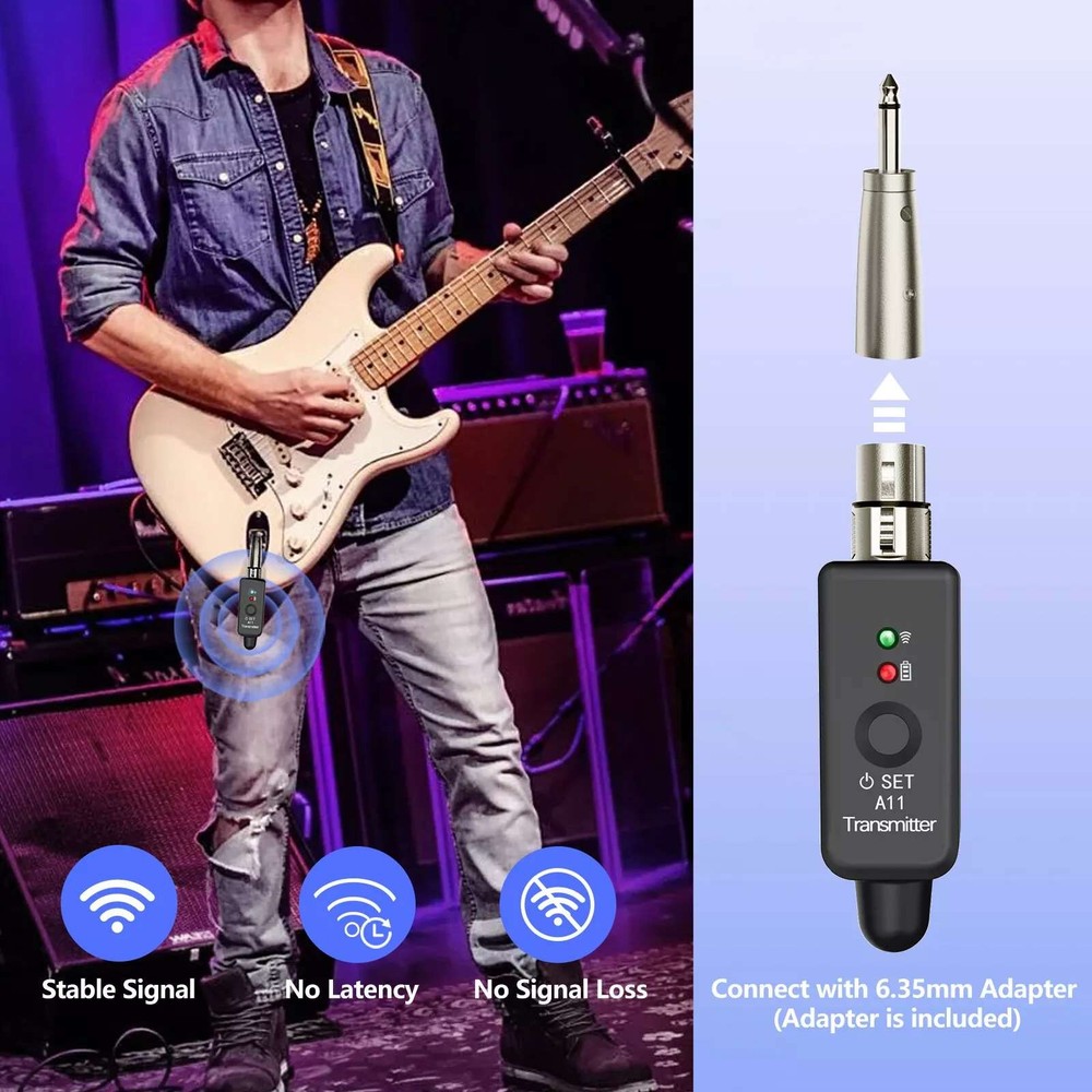 1set Wireless Microphone Transmitter&Receiver Ultra-Low Latency Transmission