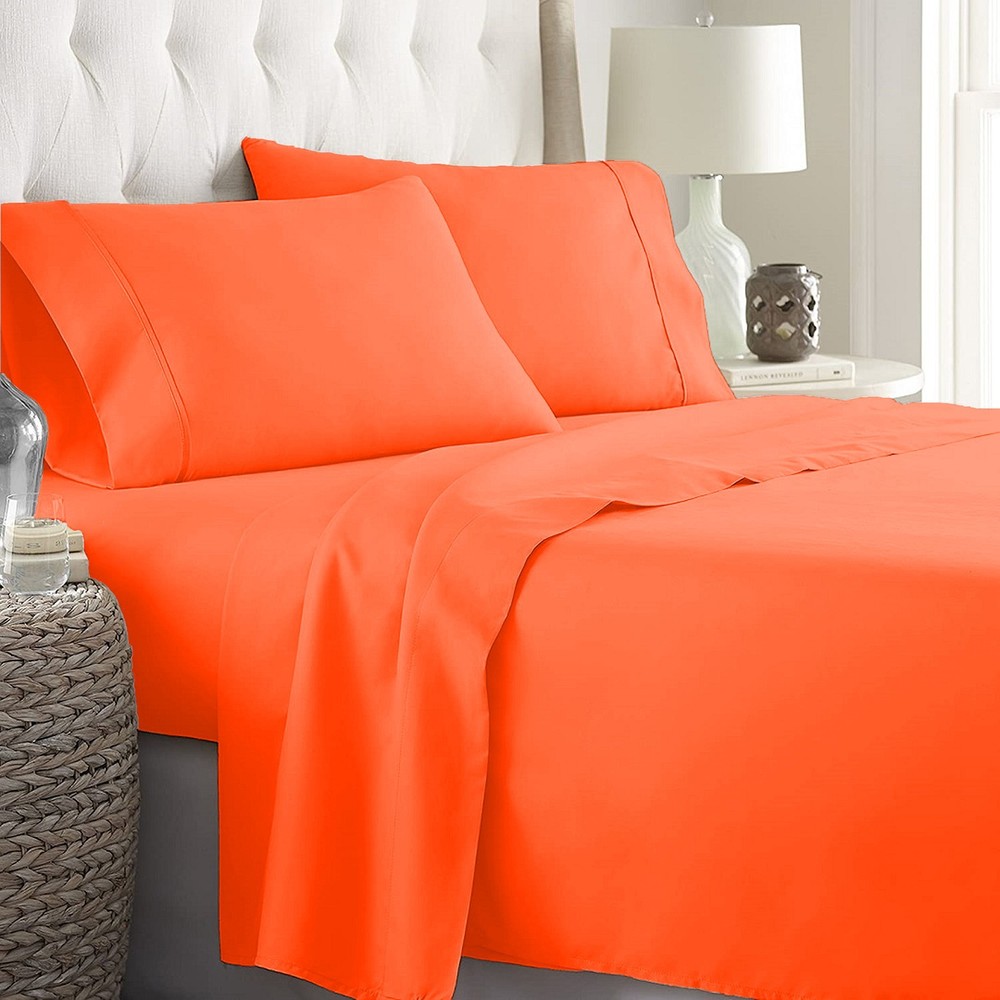 Lovely Solid Orange Bedding Collection 1000/1200 TC 100% Cotton