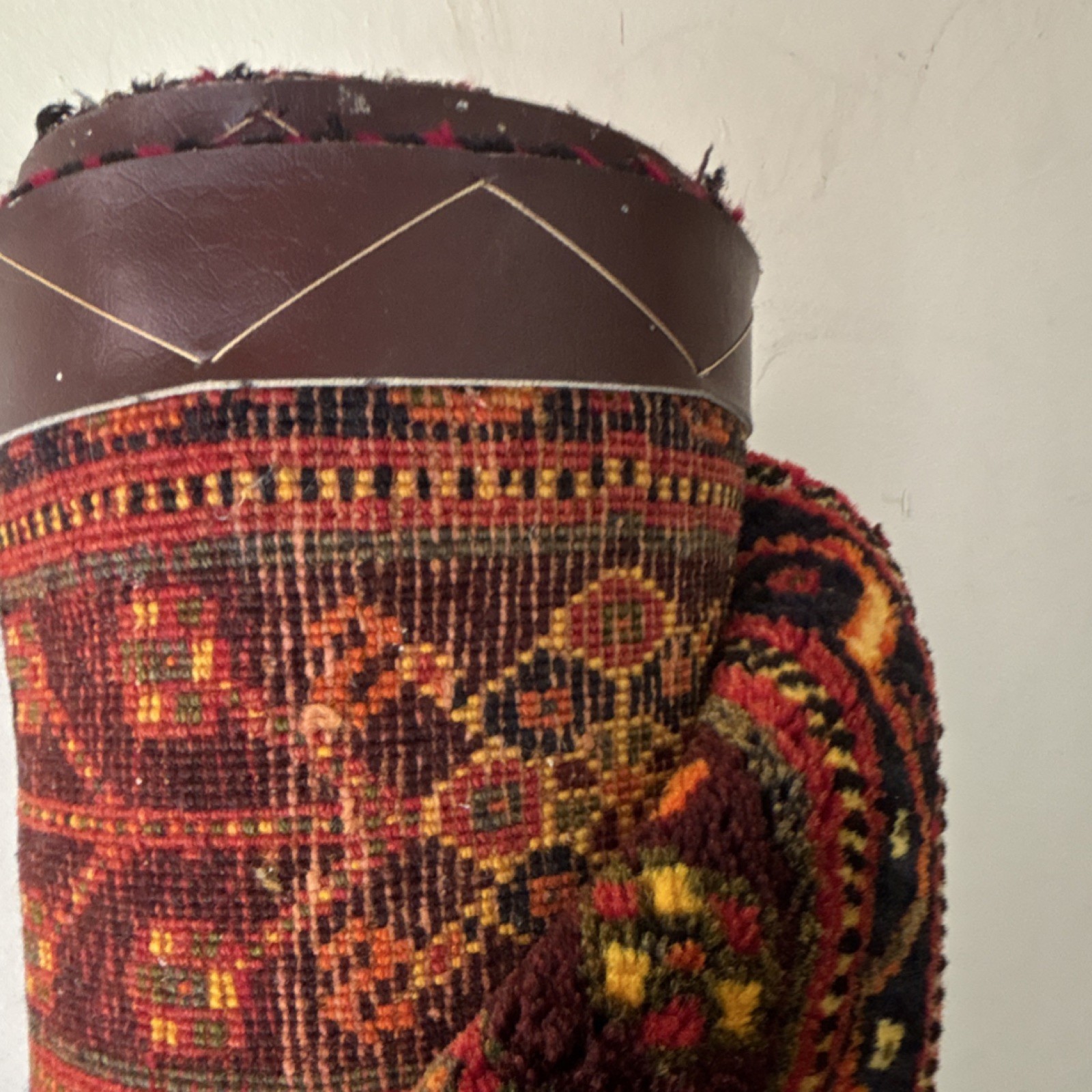 Traditional Geometric Floral Area Rug Red Yellow Brown Black Rectangle