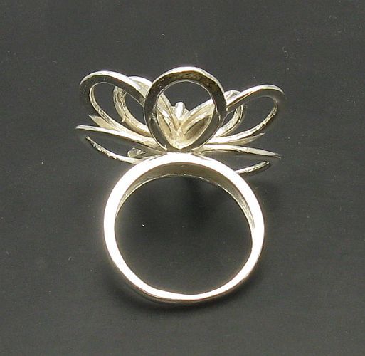 Genuine Stylish Sterling Silver Ring Flower Solid 925 With CZ Handmade Empress