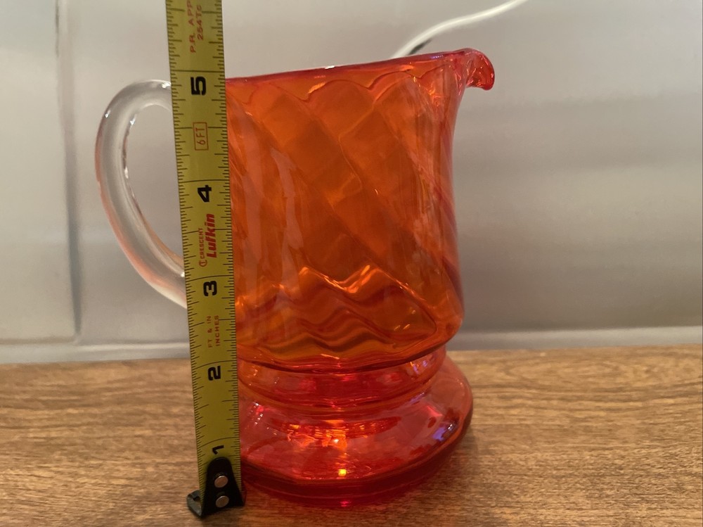 Vintage Orangle Glass Pitcher
