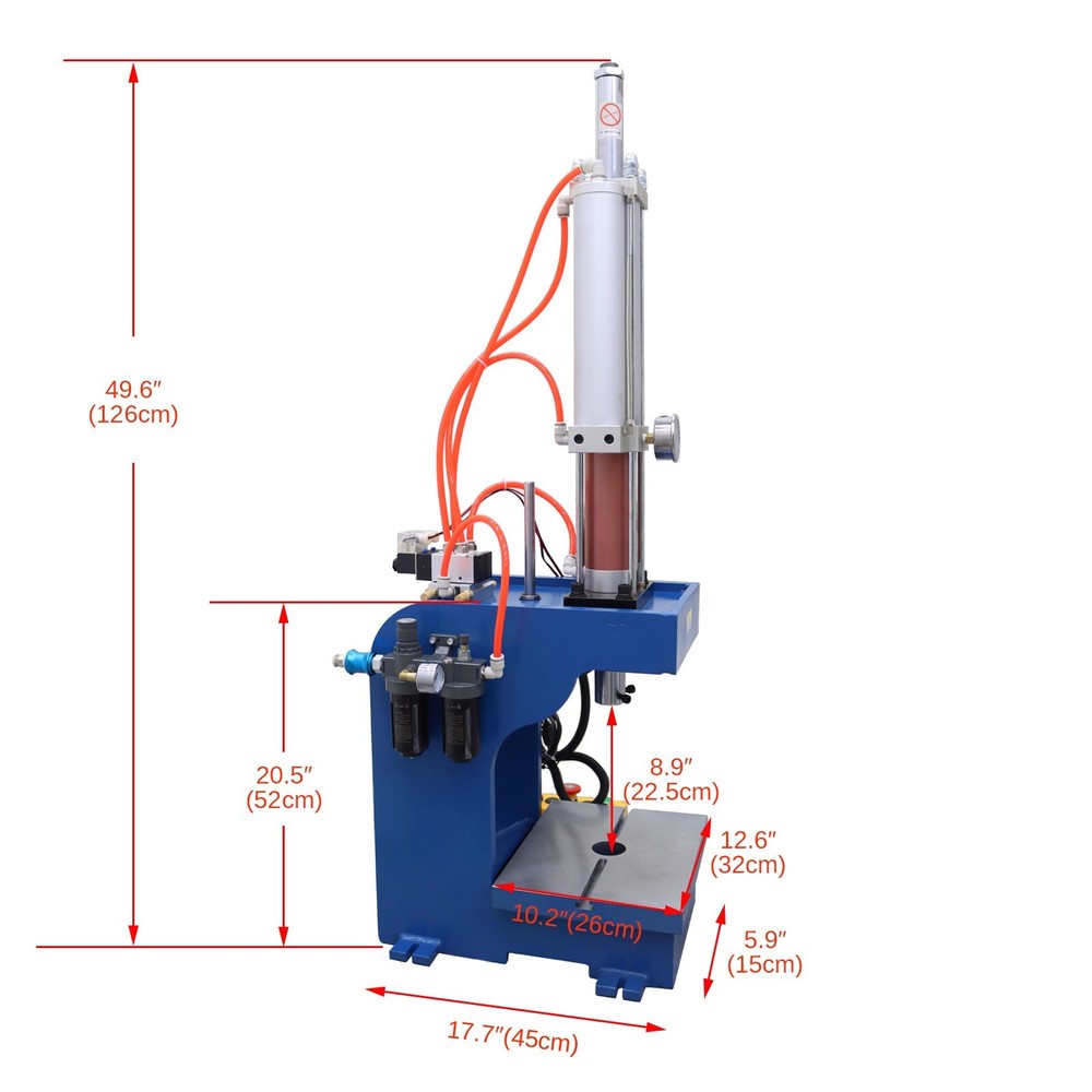 110V 6613lb/3000kg Pneumatic Punch Press Machine with Controller Double Button