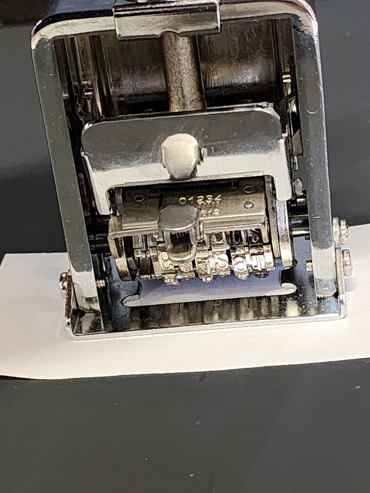 Rogers Automatic Numbering Machine Stamp Self Inking 6 Brass Wheels Stamp ONLY