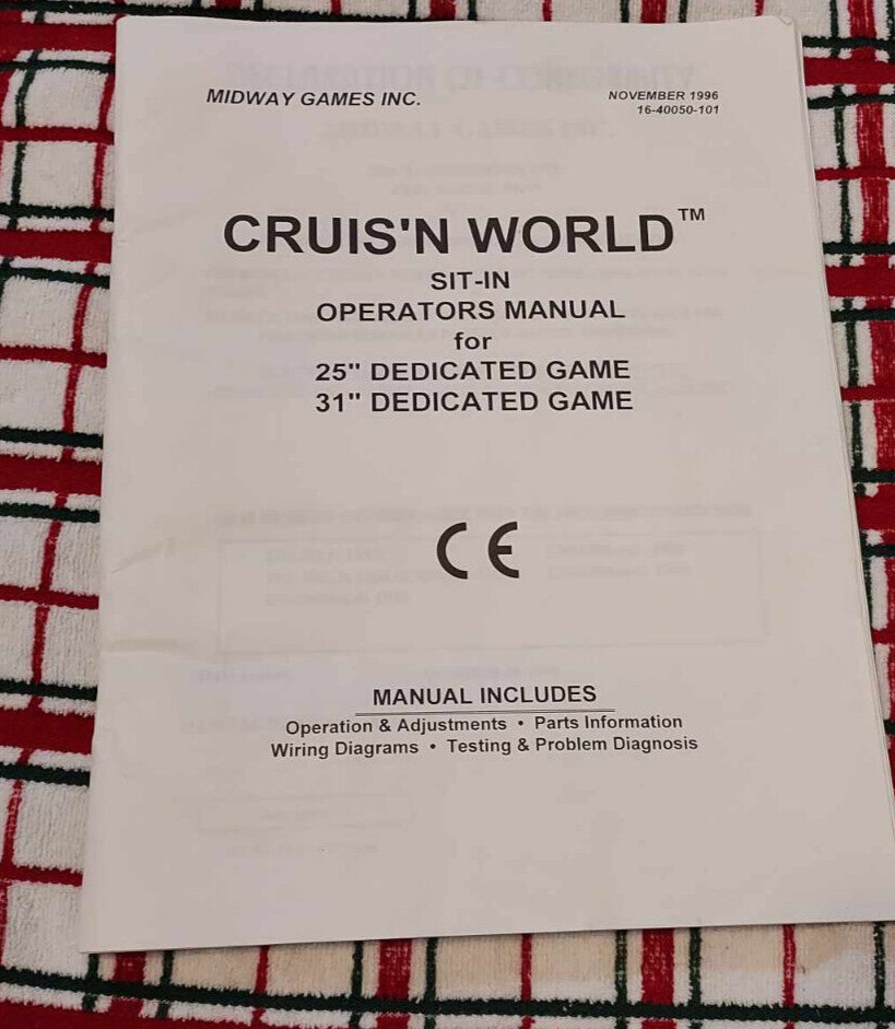 cruis'n world original arcade game  manual
