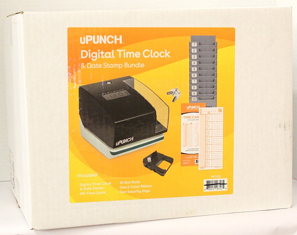 uPUNCH Digital Time Clock And Date Stamp Bundle