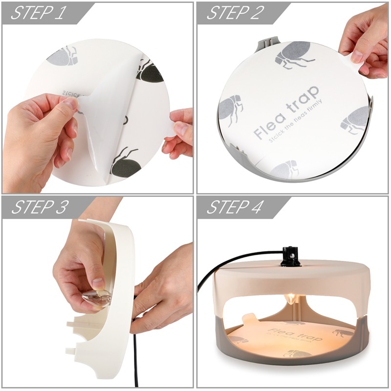 Disposable Flea Trap Sticker Sticky Dome Flea Trap Refill Flea Bed Bug Glue Disc