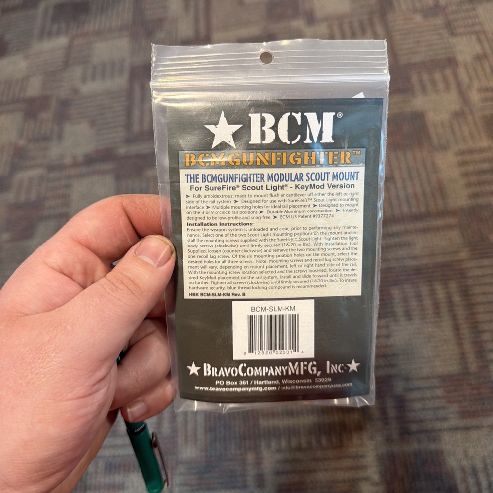 Bravo Company BCM MODULAR SCOUT MOUNT KEYMOD VERSION FOR SUREFIRE SCOUT LIGHT