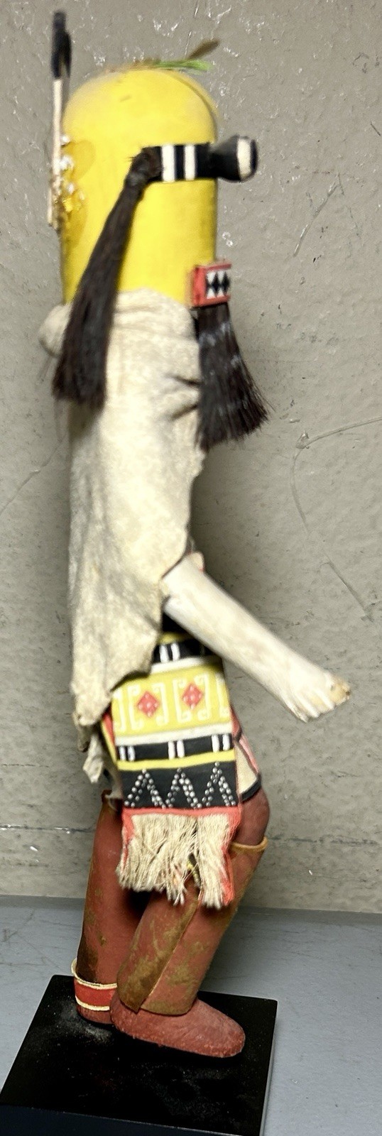Antique Authentic Zuni or Hopi Kachina Doll Yellow Clown Koshare A’hote 9” Tall