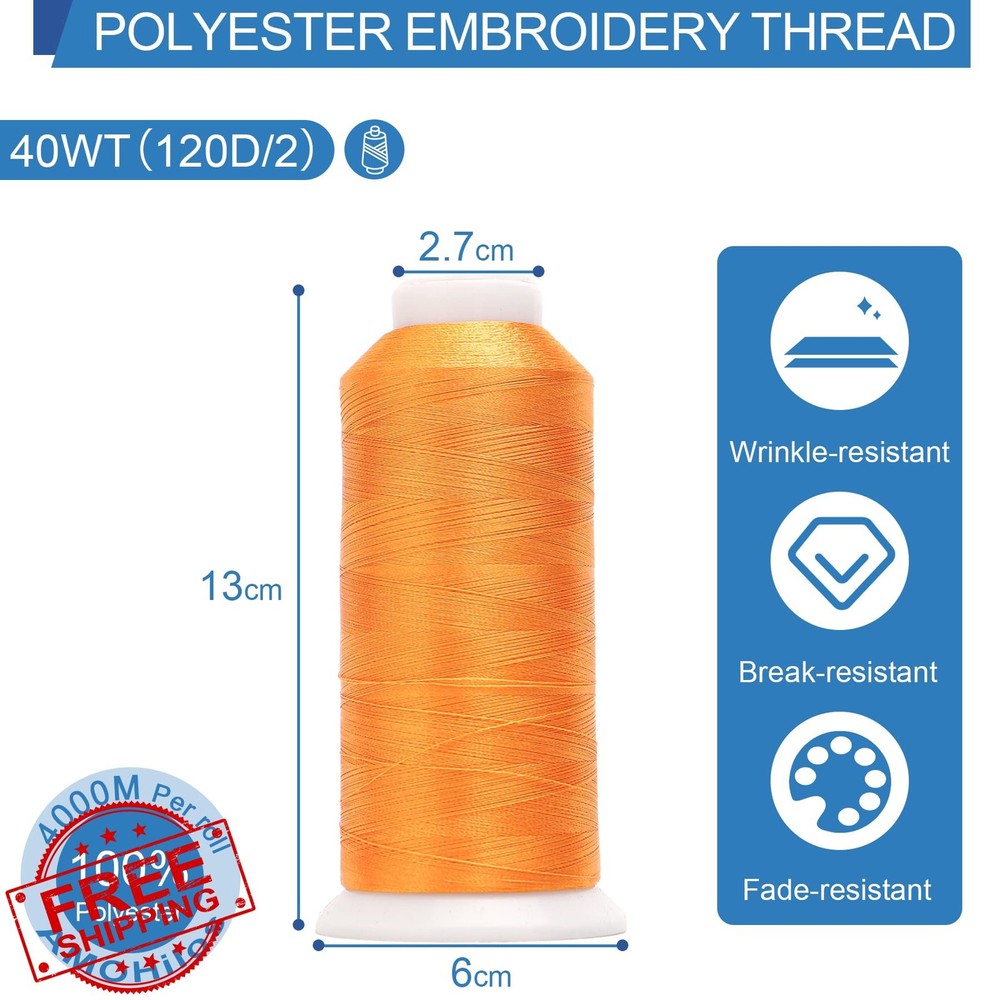 AMOHilos Polyester Embroidery Machine Thread 40WT Copper