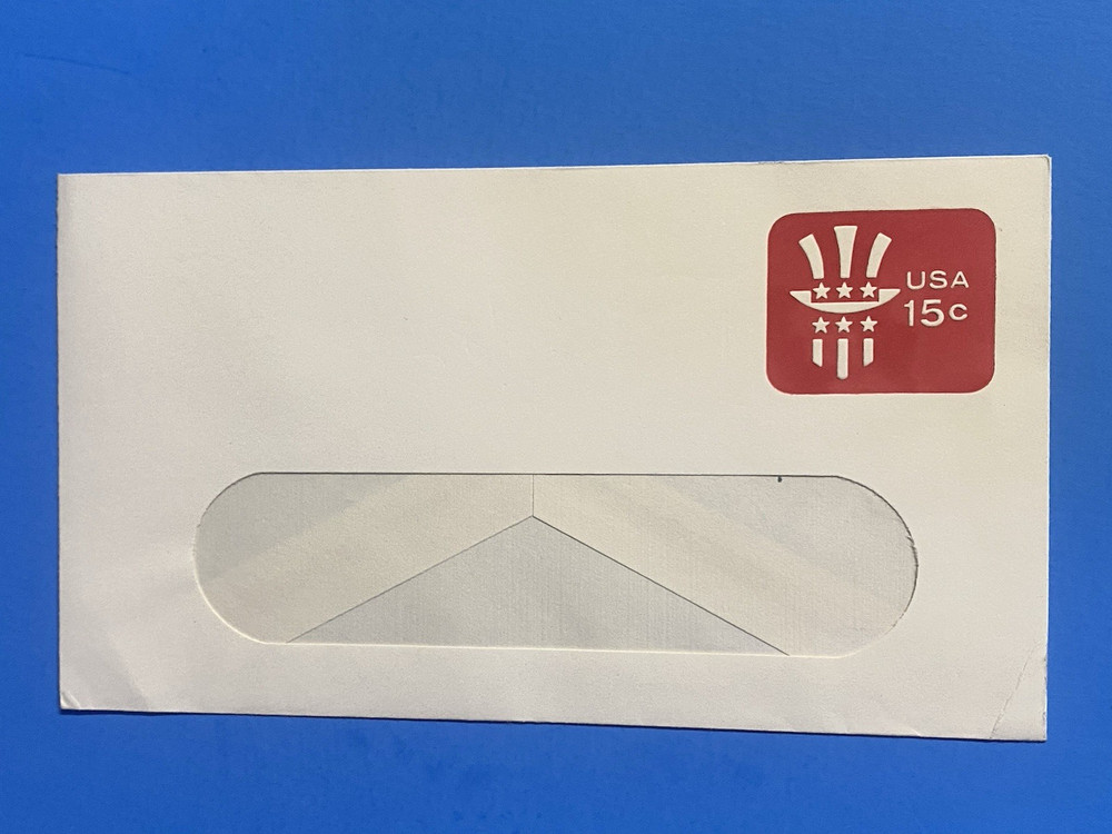 U581 POSTAL STAMPED WINDOW ENVELOPE 15c  UNCLE SAM