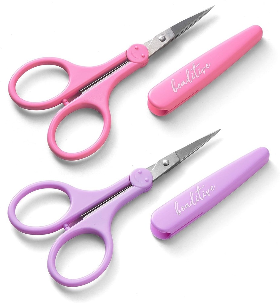 Compact 2-Pack Detail Scissors - Sharp Stainless Steel & Protective Covers