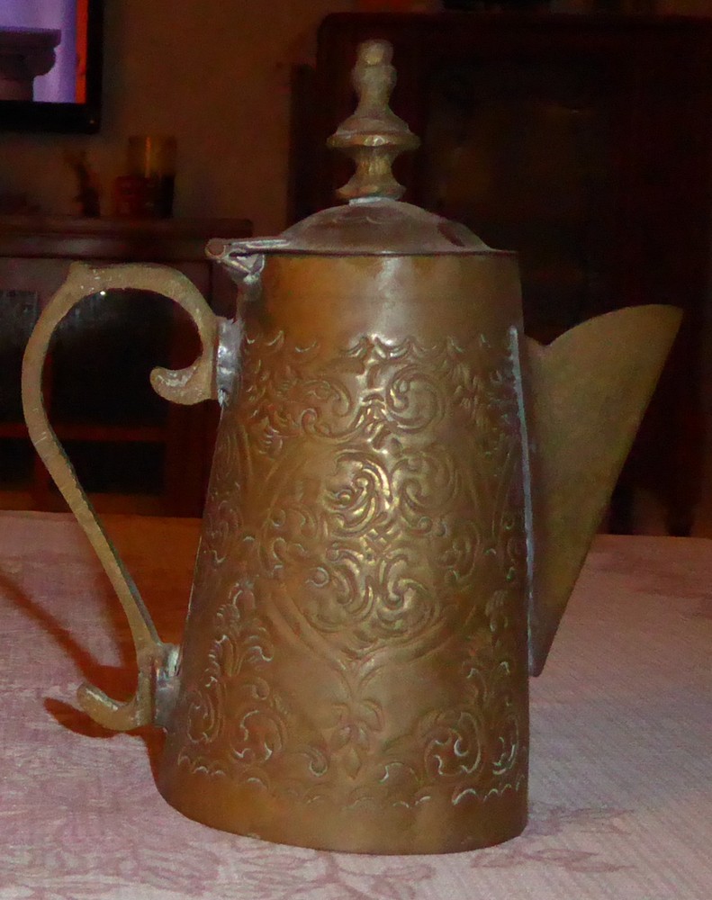 Vintage Small Handmade Brass Coffee Pot