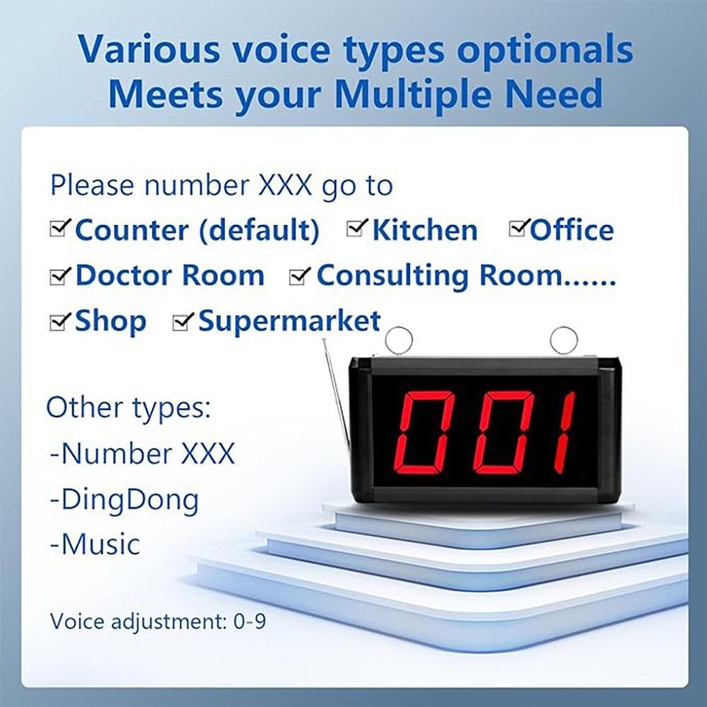 Queuing Wireless Calling System Restaurant Pager Customer Waiting Number System