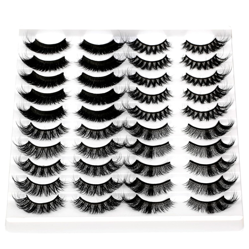 False Eyelashes 20 Pairs Fluffy Volume Cat Eye Lash Extensions 18MM Dramatic Wis