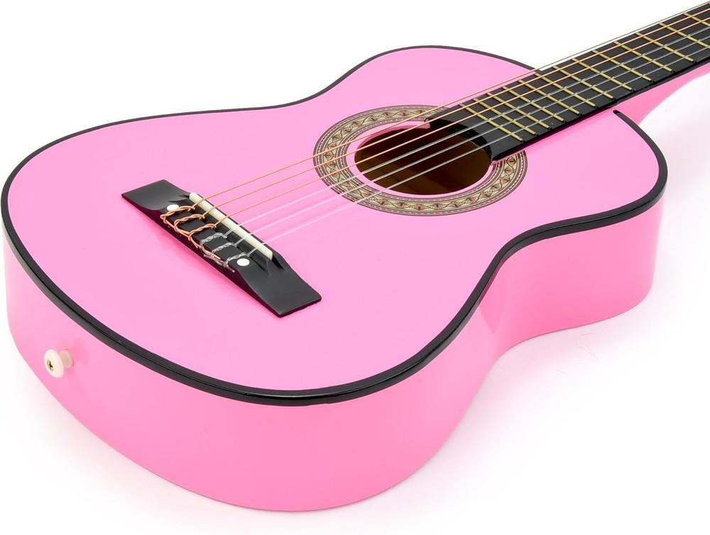 Beginner-Friendly 30" Classical Guitar in Pink with Case & Essential Accessories
