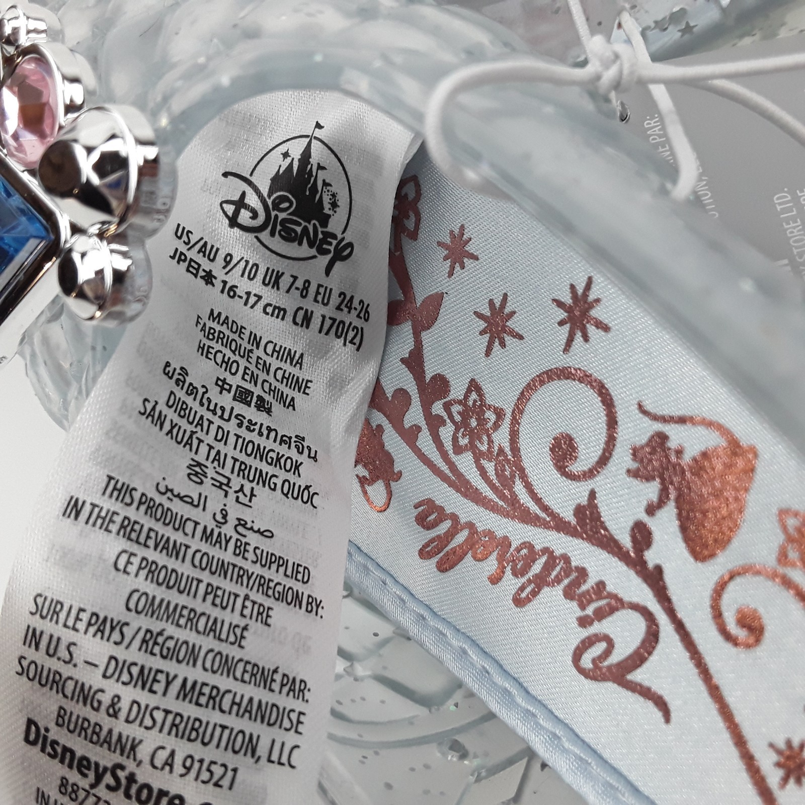 Disney Cinderella Light-Up Costume Footwear Size 9/10 Youth Faceted Gem Age 3+