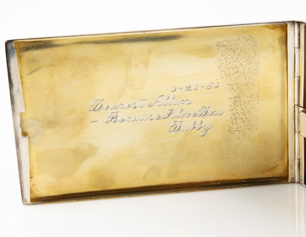 NAPIER STERLING SILVER & 14K GOLD CIGARETTE CASE