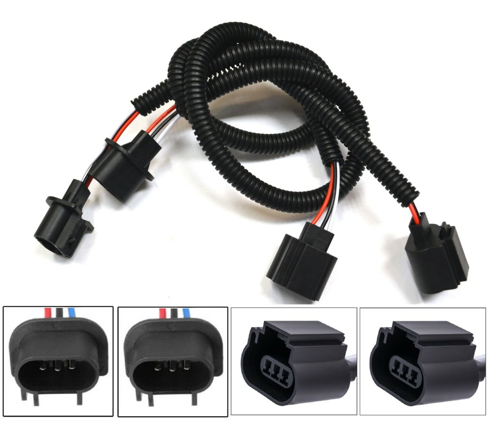 Extension Wire P 9008 H13 Two Harness Head Light Bulb Replacement Plug Adapter