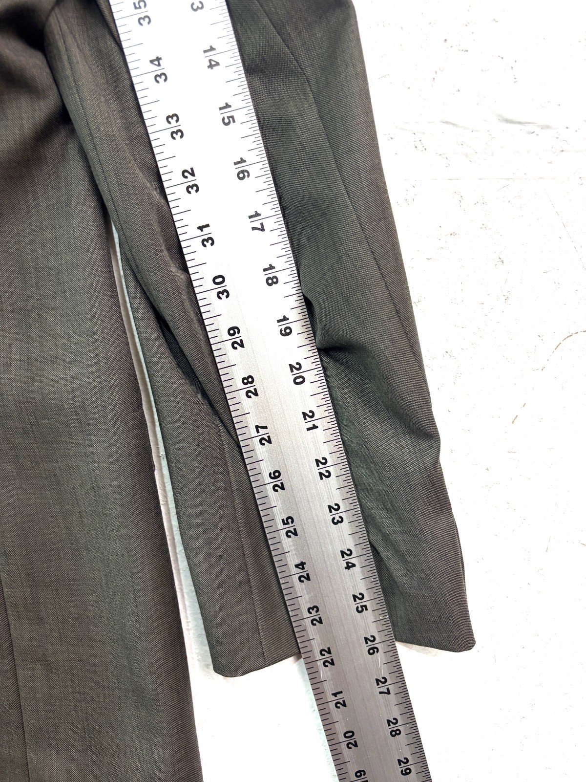 Ralph Lauren 44L 34x32 Green 2pc Pant Suit 100% Wool Pleated Cuffed Classic