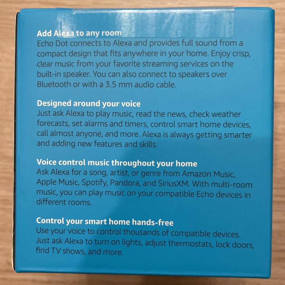 Amazon Echo Dot (3rd Generation) Smart Speaker - Charcoal - New And Sealed