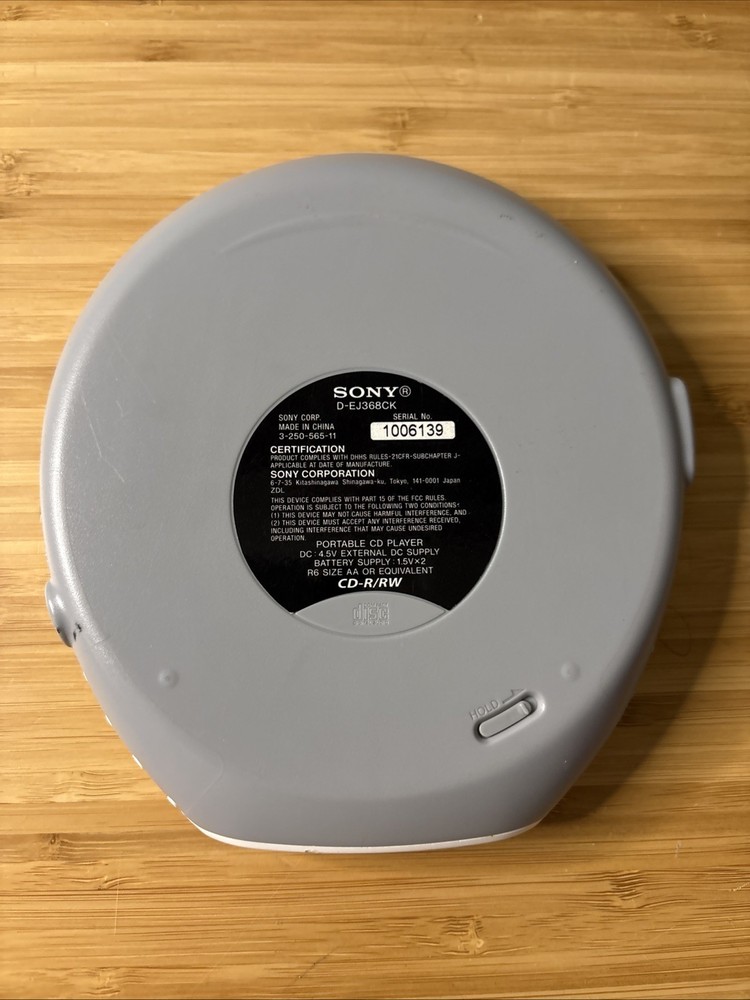 Sony Walkman Car Ready D-EJ368CK Portable CD Player - TESTED Working