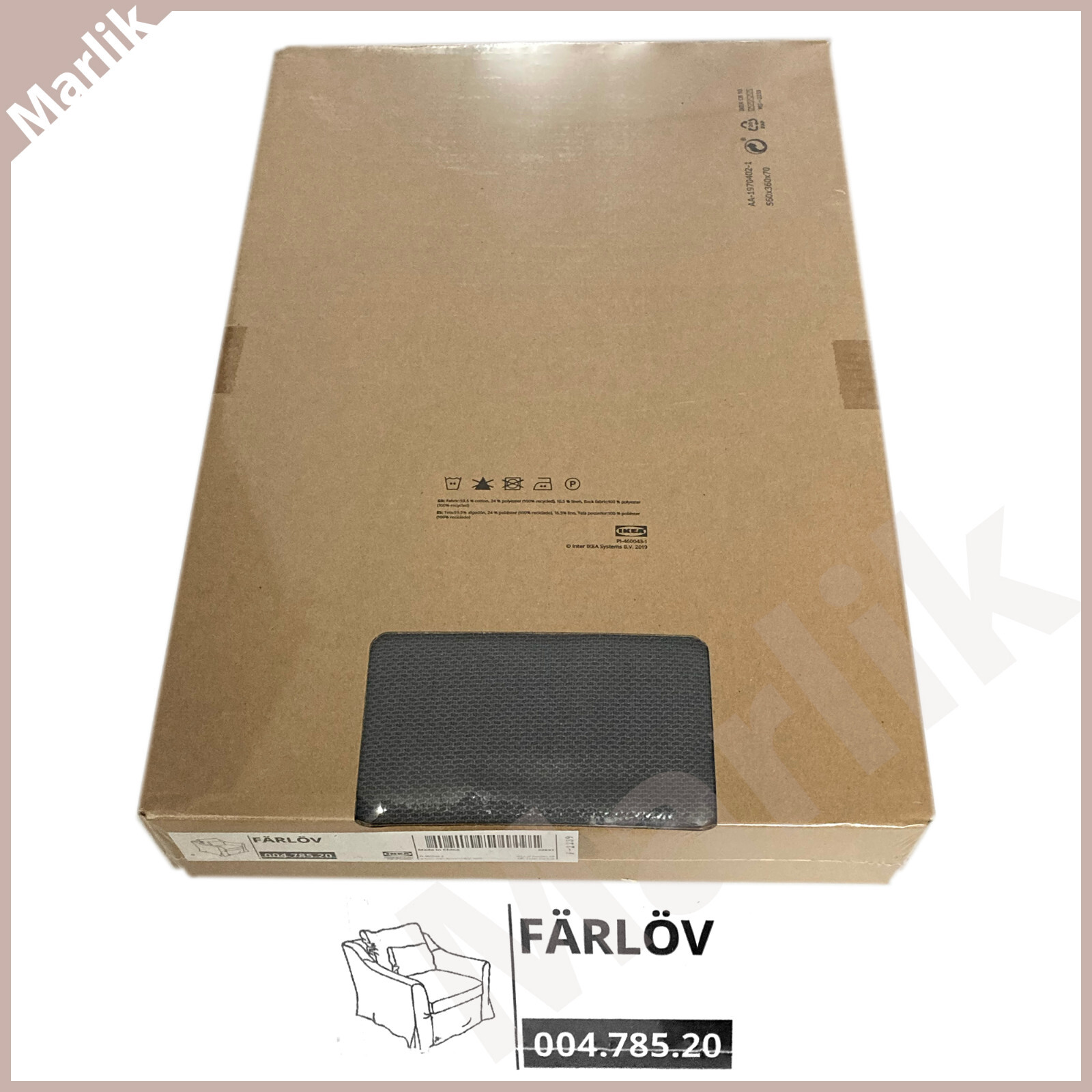 IKEA Farlov Cover For Armchair Chair, Flodafors Gray 004.785.20, New