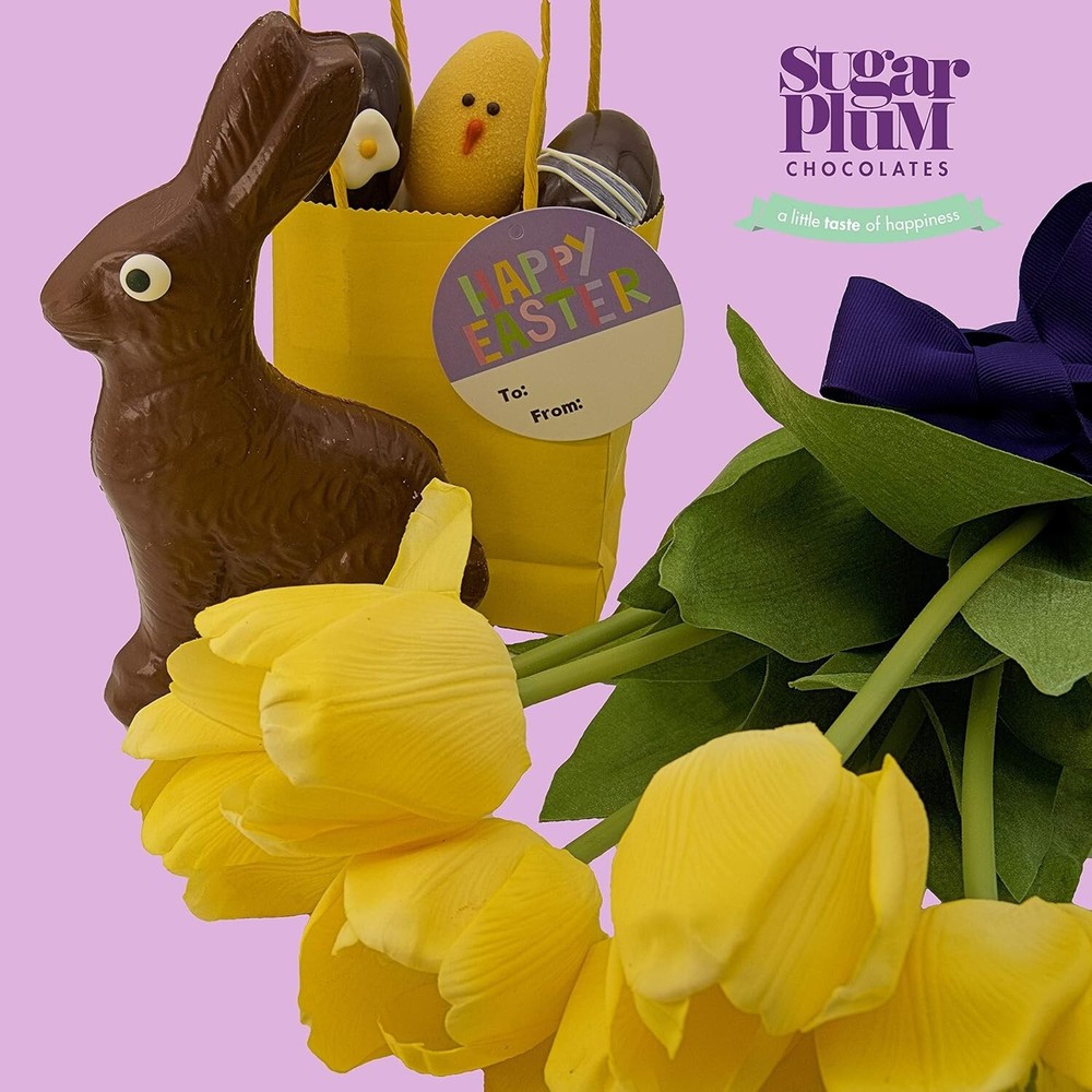 Large Solid Chocolate Easter Bunny - 1/2 lb 8 oz Hand Made Chocolate Bunny Ea...