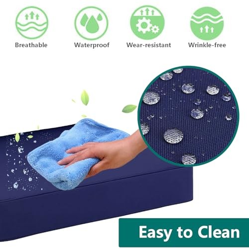 Outdoor Cushion Covers Replacement 18x18 Waterproof 18"x18"x2"--2 Covers Blue