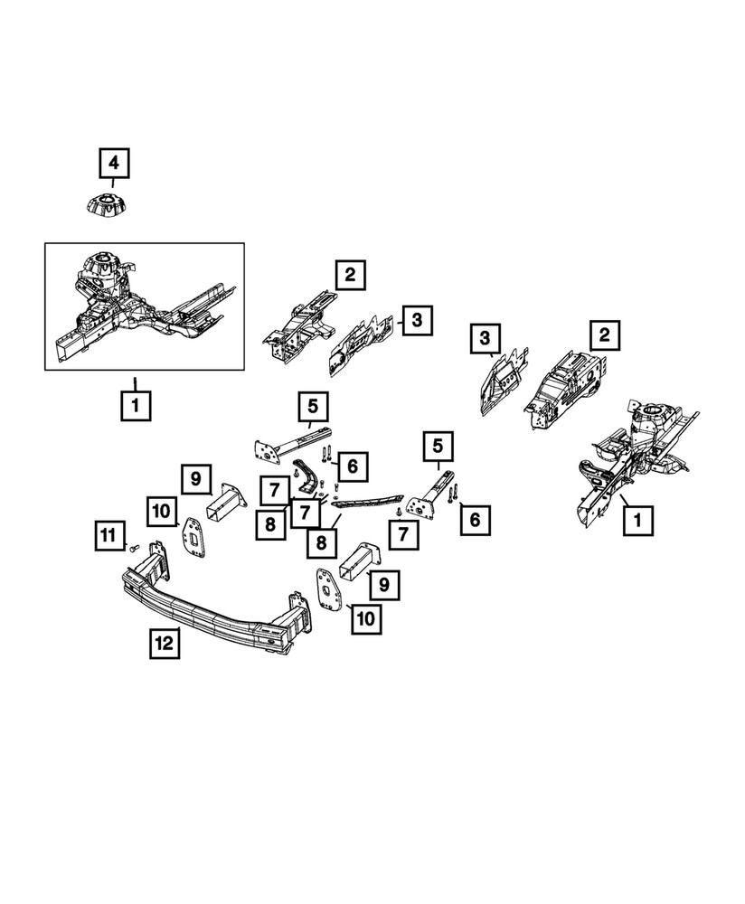Genuine Mopar Lower Load Beam Extension Left 68243959aa