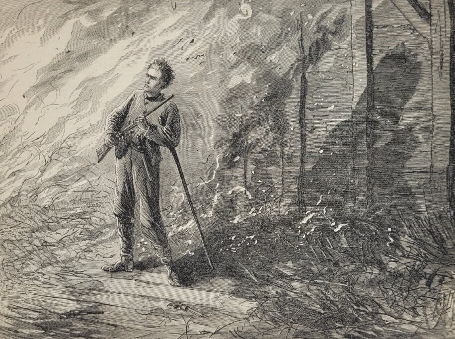 Booth's Capture and Post-Mortem Examination  1865  vintage print