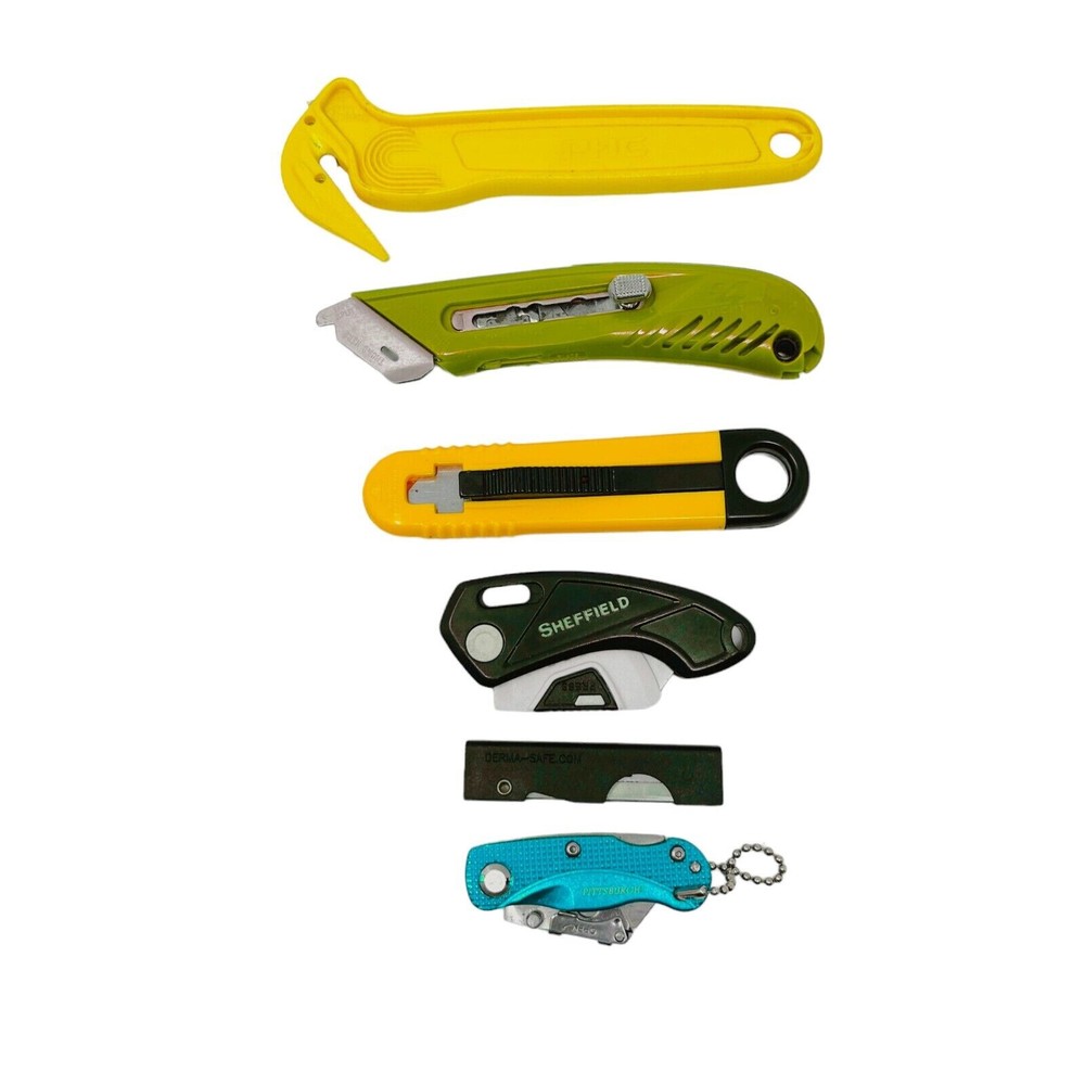 6 Pcs Pittsburgh, Sheffield and Assorted Folding Retractable Utility Knife